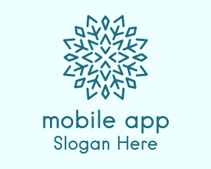 Blue Crystal Snowflake  Logo