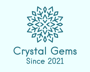 Blue Crystal Snowflake  logo design