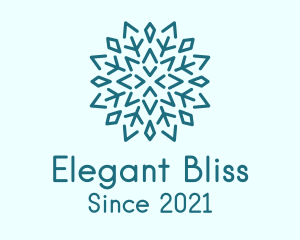 Christmas - Blue Crystal Snowflake logo design