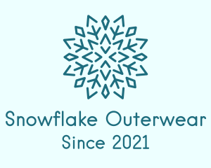 Blue Crystal Snowflake  logo design