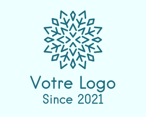 Winter - Blue Crystal Snowflake logo design