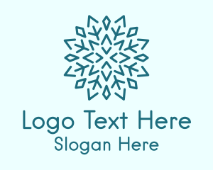 Blue Crystal Snowflake  Logo