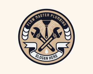 Plumbing - Plumbing Wrench Plunger Emblem logo design