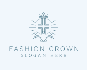 Blue Cross Crown Dove logo design