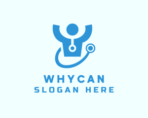 Human Shape - Doctor Stethoscope Checkup logo design