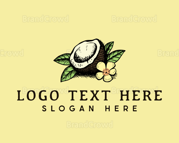 Coconut Tropical Flower Logo