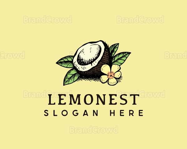 Coconut Tropical Flower Logo