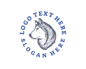 Dog Shelter - Dog Huskey Veterinary logo design