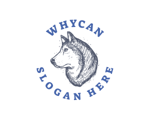 Dog Huskey Veterinary Logo
