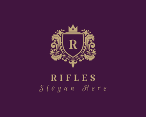 Ornamental Regal Crown Shield Logo