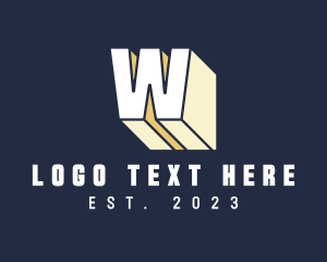 Company - 3D Letter W Tech logo design