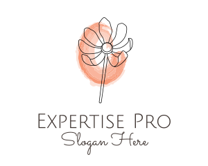 Nature Watercolor Flower logo design