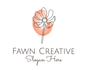 Nature Watercolor Flower logo design