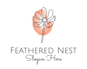 Nature Watercolor Flower logo design