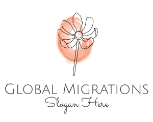 Nature Watercolor Flower logo design