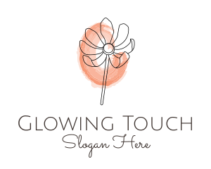 Nature Watercolor Flower logo design