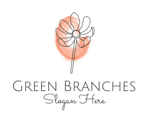 Nature Watercolor Flower logo design