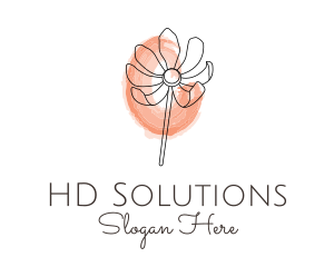 Nature Watercolor Flower logo design