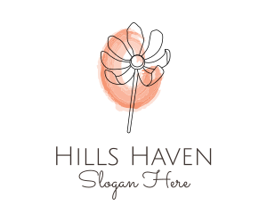 Nature Watercolor Flower logo design