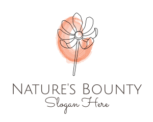 Nature Watercolor Flower logo design