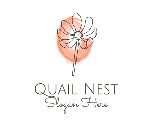 Nature Watercolor Flower logo design