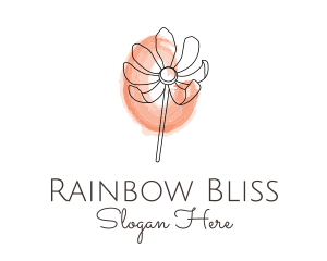 Nature Watercolor Flower logo design