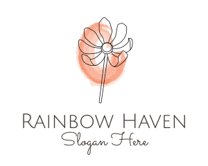 Nature Watercolor Flower logo design