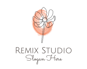 Nature Watercolor Flower logo design