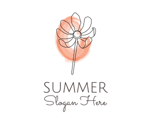 Nature Watercolor Flower logo design