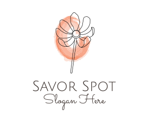 Nature Watercolor Flower logo design