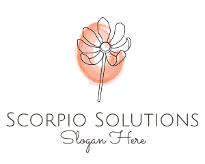 Nature Watercolor Flower logo design