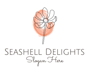 Nature Watercolor Flower logo design