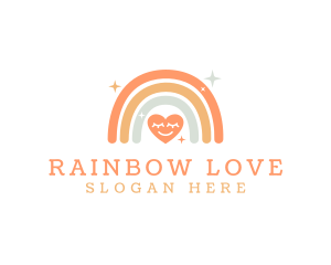 Sparkle Heart Rainbow logo design