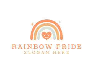 Sparkle Heart Rainbow logo design