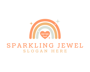 Sparkle Heart Rainbow logo design