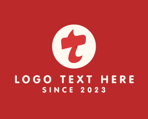 Blaze - Red Flame Letter T logo design