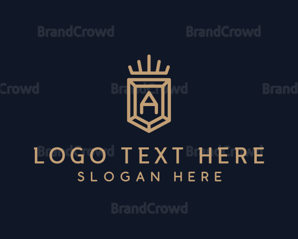 Royal Gem Crown Letter A Logo