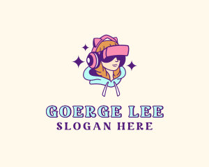 Game - Virtual Game Girl logo design