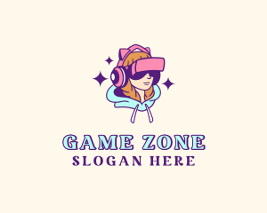 Virtual Game Girl logo design