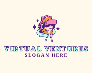 Virtual Game Girl logo design