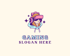 Competitive - Virtual Game Girl logo design