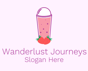 Strawberry Smoothie Drink  Logo