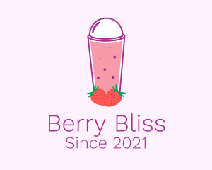 Strawberry - Strawberry Smoothie Drink logo design