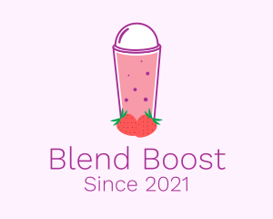 Smoothie - Strawberry Smoothie Drink logo design