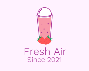 Strawberry Smoothie Drink  logo design