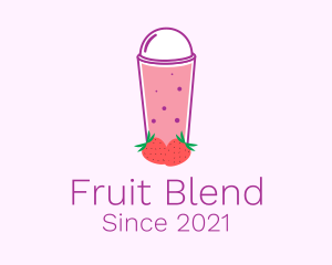 Smoothie - Strawberry Smoothie Drink logo design
