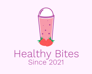 Strawberry Smoothie Drink  logo design