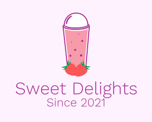 Strawberry Smoothie Drink  logo design