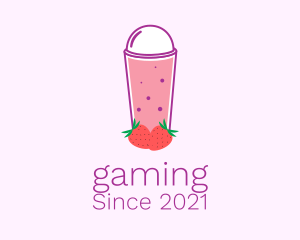 Milkshake - Strawberry Smoothie Drink logo design