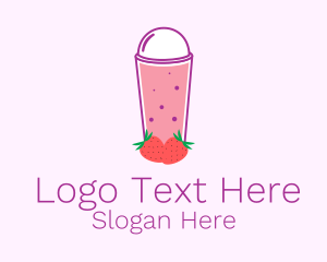 Strawberry Smoothie Drink  Logo